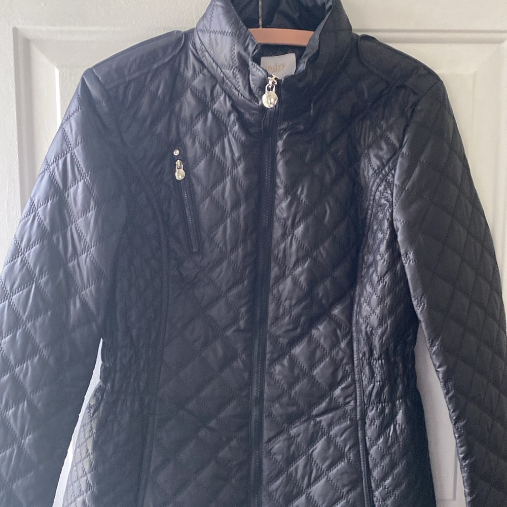 Black Quilted Women's Coat - Picture 5 of 11